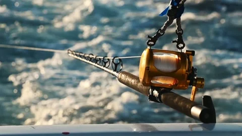 Trolling for big game on the high seas Stock Footage 169282903