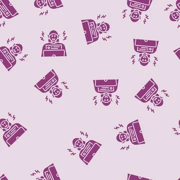 Trolling cyberbullying glyph seamless pattern Stock Illustration