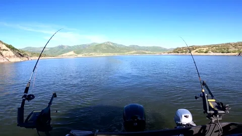 Trolling on the lake Stock Footage 155768945