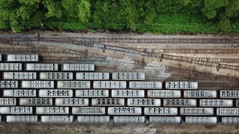 Trolling over the train tracks Stock Footage 91262390