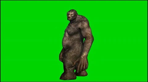 Trolls Mythical Fantasy Creature looking around - seperated on green screen 스톡 동영상 33738461