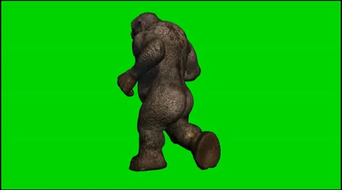 Trolls Mythical Fantasy Creature run - seperated on green screen Vídeo Stock 33741127
