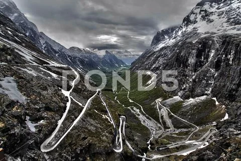 Trolls Steps, Norway, Trollstigen Stock Photos