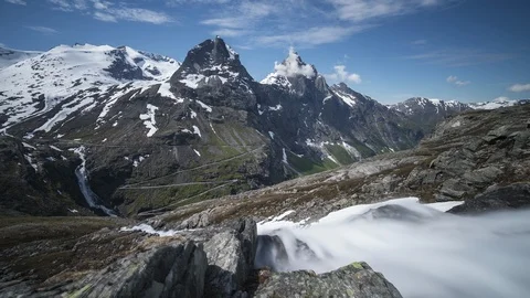 Trollstigen mountain road Stock Footage 87790245