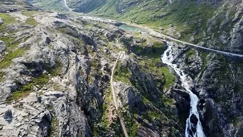 Trollstigen, Norway, Drone Video stock 162926615
