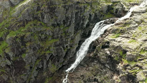 Trollstigen or Trolls Path is a serpentine mountain road in Norway Stock Footage 133870520