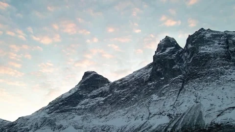 Trollstigen Road and Majestic Mountains in Winter, Norway Video stock 315798564
