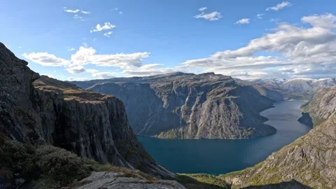 Trolltunga Cliff View in Norway 5K Stock Footage 325562808