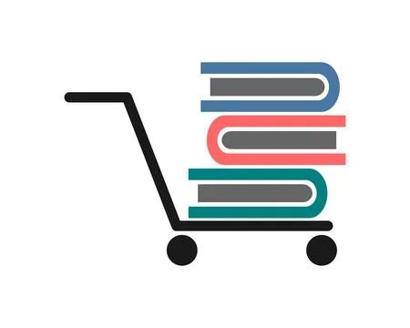 Trolly with book shape inside Stock Illustration