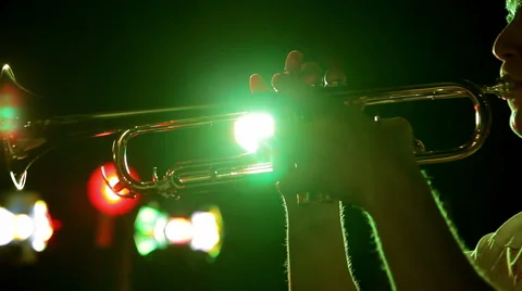 Trombone on the background lights Stock Footage 47563537