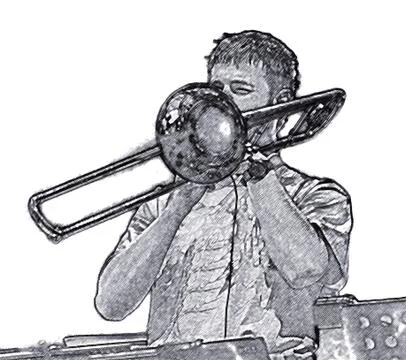 Trombone player 1 Illustrazione stock