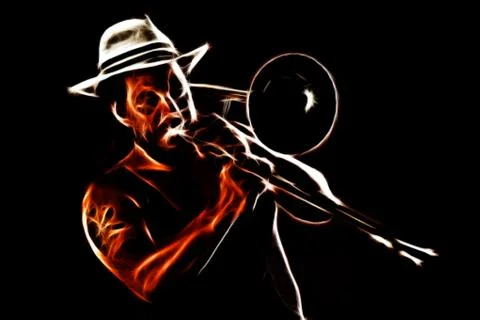 Trombone player Ilustração Stock