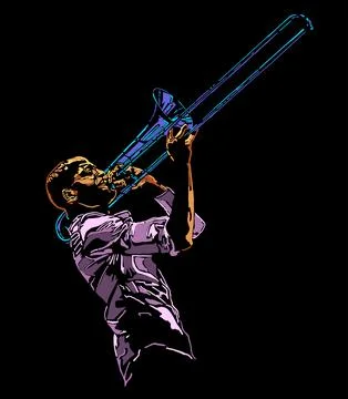 Trombone player Иллюстрация