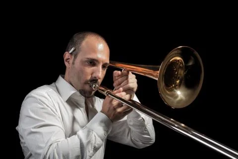 Trombone player Stock Photos