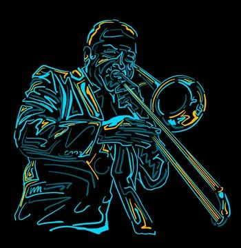 Trombone player2 Иллюстрация