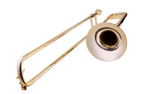 Trombone on white background Stock Photos