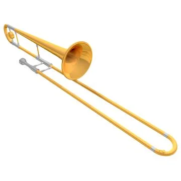 Trombone with Working Slide 3D Model