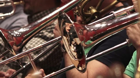Trombones of a symphonic orchestra Vídeos de archivo 51991905