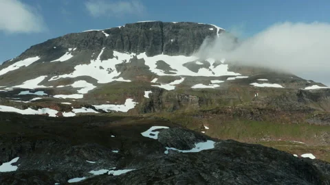  Tromsdalstind summit in Artic circle in Tromso, Norway Video stock 150157915