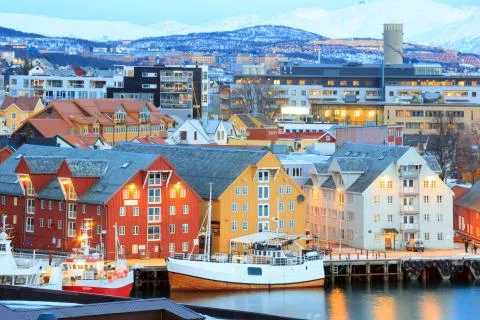 Tromso cityscape Stock Photos
