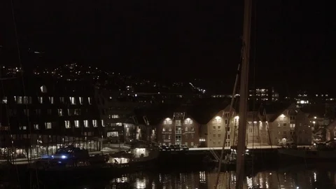 Tromso Harbour With Boat Activety Timelaps Stock Footage 72486360