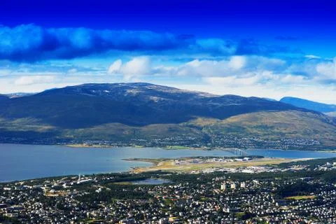 Tromso landscape view background Stock Photos