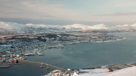 Tromsø from mountain B Stock Footage 37262121