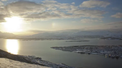 Tromsø from mountain A Stock Footage 37443771