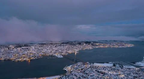 Tromso town in winter Stock Photos