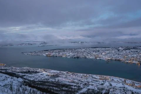 Tromso town in winter Stock Photos
