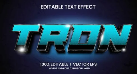 Tron 3d vector text effect with modern style design Stock Illustration