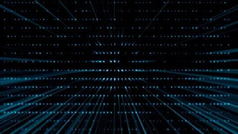 Tron Blue Artificial Intelligence AI with Light Rays Background Backdrop. Stock Footage