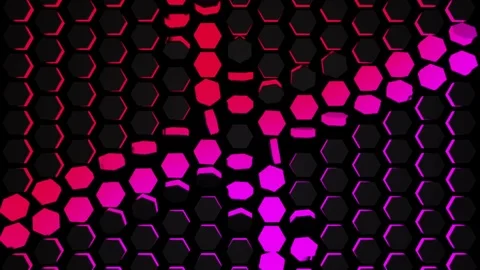 Tron Hexagonal VJ Loops Stock Footage 74234176