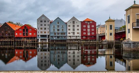 Trondheim Time Lapse Stock Footage 130090004