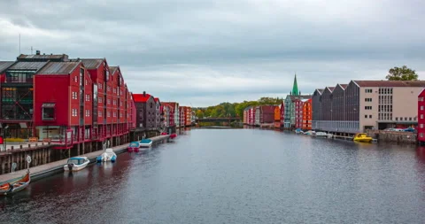 Trondheim Time Lapse Stock Footage 130319954