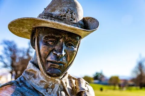 Trooper Mackenzie Statue Up Close Foto stock