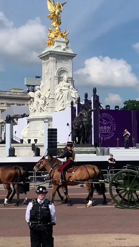Trooping of the Colour at Queens Platinum Jubilee London Buckingham Palace Stock Footage 196301518