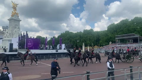 Trooping of the Colour at Queens Platinum Jubilee London Buckingham Palace Stock Footage 196301909