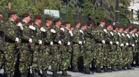 Troops blurred Stock Footage 41864622