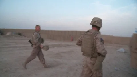 Troops getting ready for mission Stock-Footage 71318725