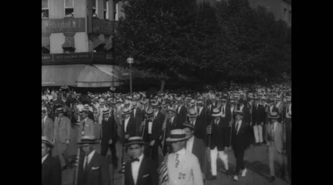 Troops marching at Army Day parade Stock Footage 43325432