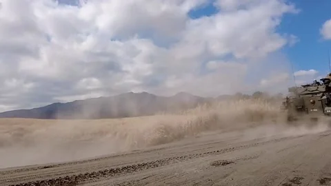 Troops Parachute In With Massive Air Drop Of Equipment At Training Center Ca... Stock Footage 232139850