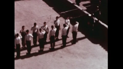 Troops plays volley ball at remote Outpost - 1969 動画素材 91591147