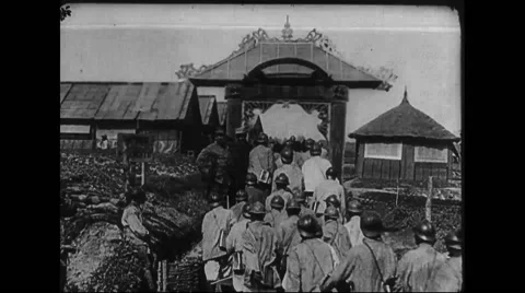 Troops of soldiers walking Stock Footage