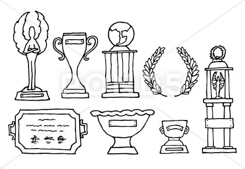 Trophies and prizes Stock Illustration