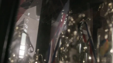 Trophies in a case Stock Footage 103821906