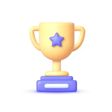 Trophy 3d, great design for any purposes. Victory concept. Education concept Stock Illustration