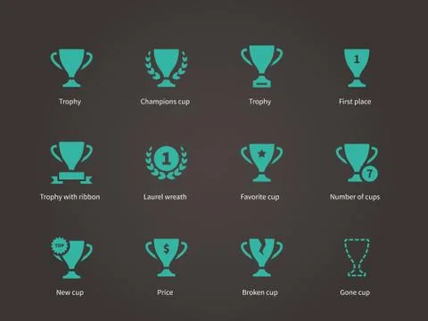 Trophy and awards icons Stock-Illustration