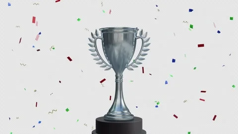Trophy and Confetti Stock Footage 344285910