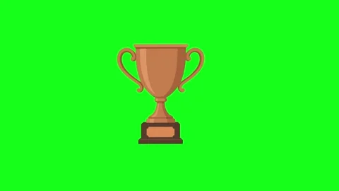 Trophy animated bronze cup award shining and sparkling for third place vict.. Stock Footage 341906197